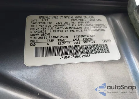 2017 Nissan Rogue Sport Sl из США, поврежденный, VIN JN1BJ1CP4HW012958